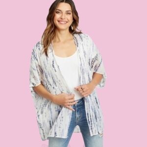 Maurices  tie dye metalic chiffon duster imono  Size L /XL